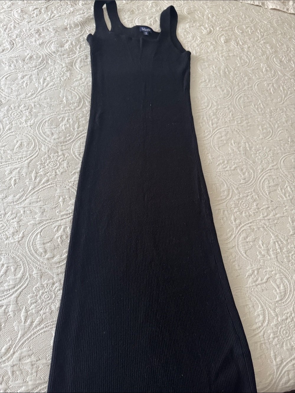 Splendid Black Ribbed Tank Maxi Dress